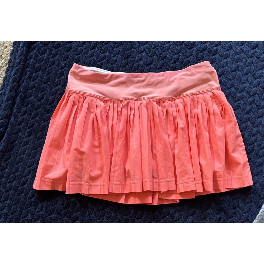 Lululemon pleat to street skirt II grapefruit Coral Pink Skort Tennis Size 4